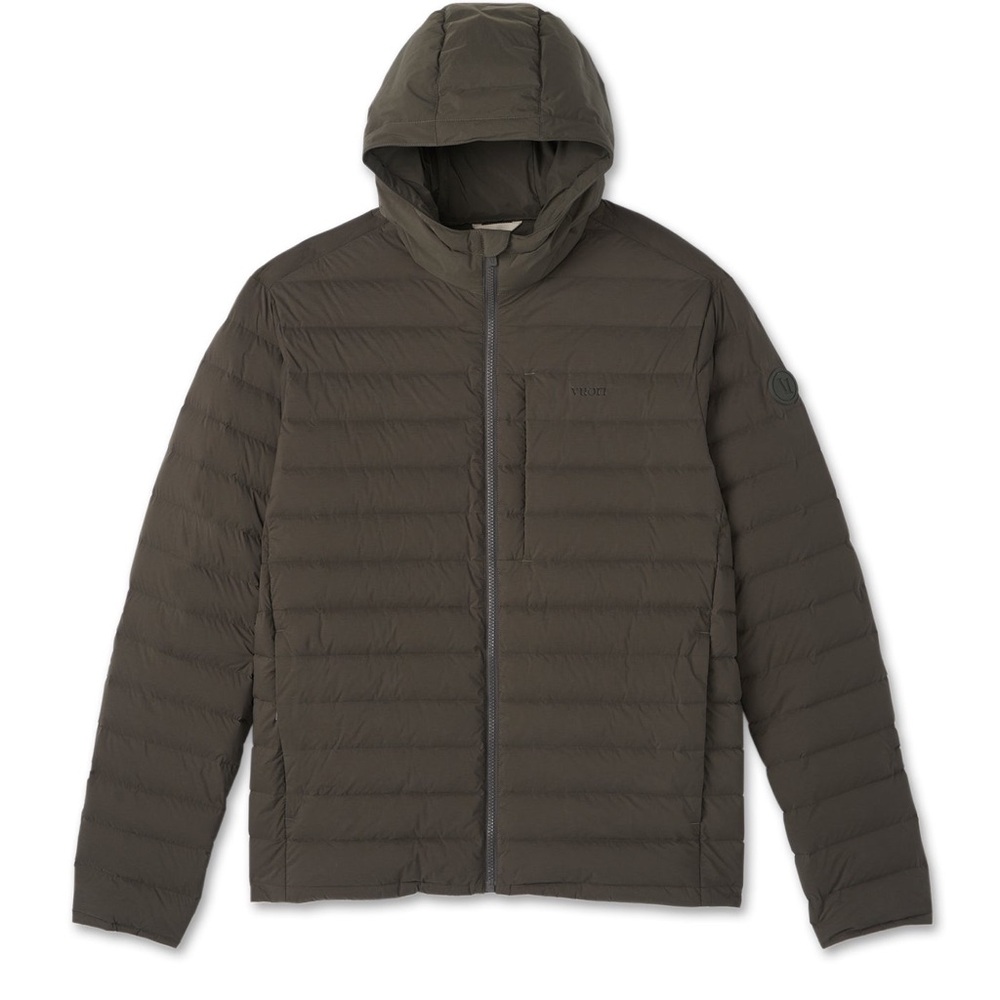 VUORI men’s steadfast full zip hooded jacket size L green NWT